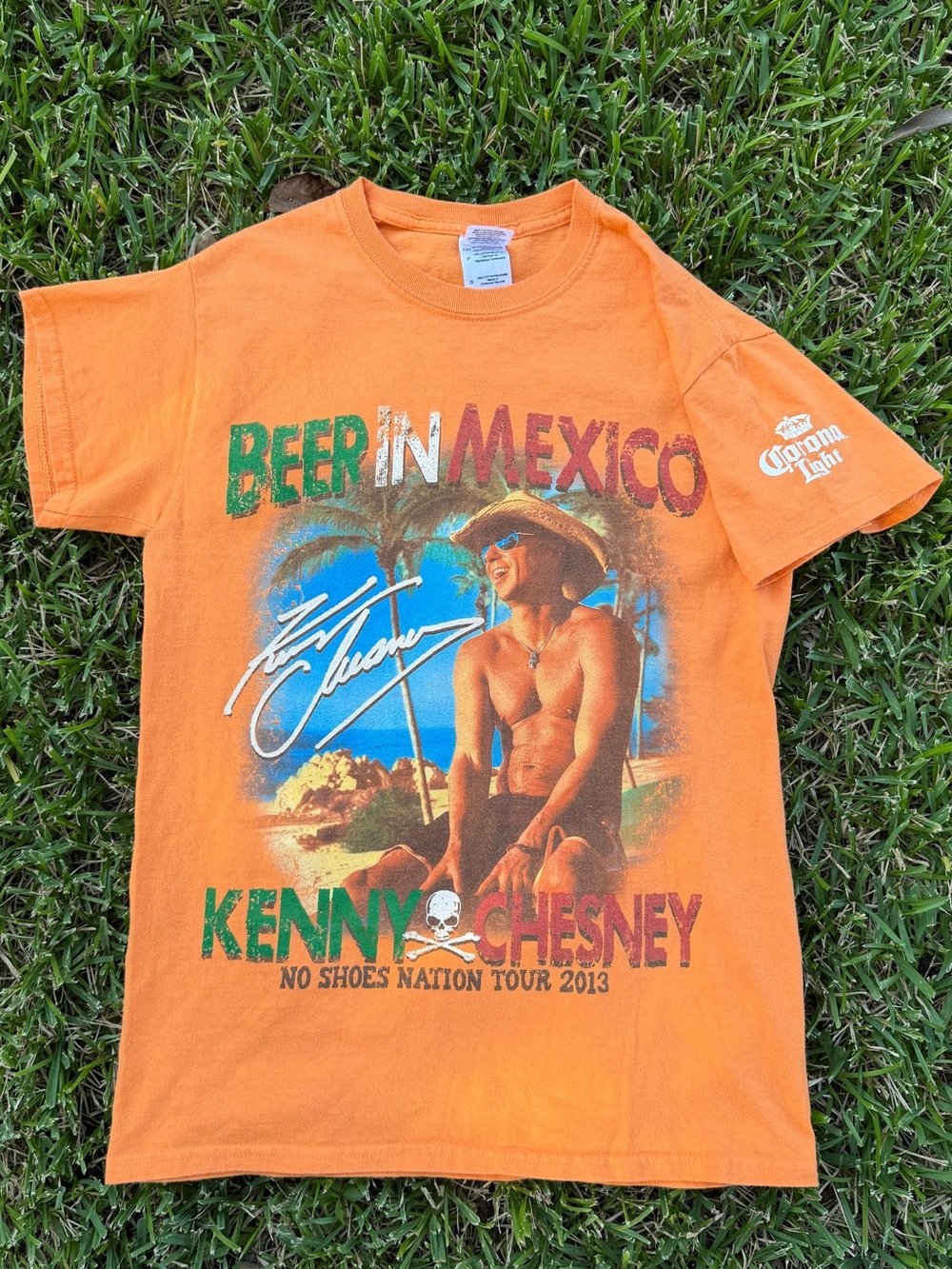 American Vintage Orange 'Beer In Mexico' Graphic Tee